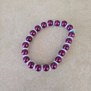 💜 Purple Pearl Bead Bracelet 💜